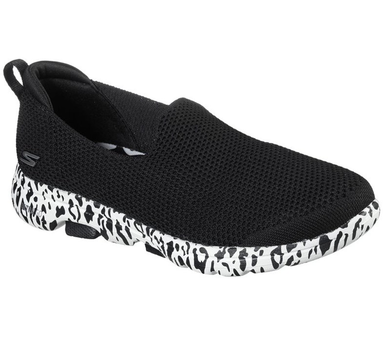 Skechers Dam Svarta/Vita Slip On - Gowalk 5 - Edgy - Sverige (LSZOM-1853)
